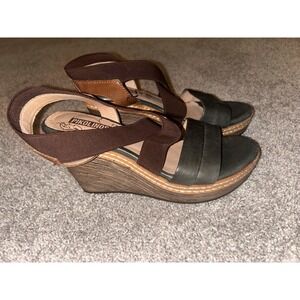 Pikolinos Women's Leather Sandals Size 36 Brown And Blue Gray